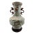 Large 18" Chinese Famille Rose Porcelain Vase With Dragon Handles & Peacocks For Sale