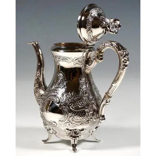 Art Nouveau Silver Coffee Pot with Rocaille Decoration, 1890s For Sale - Image 5 of 8