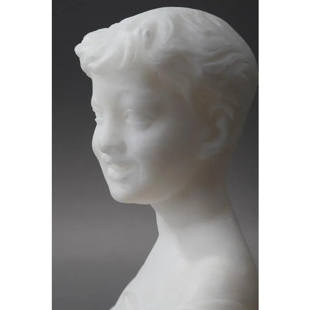 Small Alabaster Bust of Young Boy For Sale - Image 10 of 18