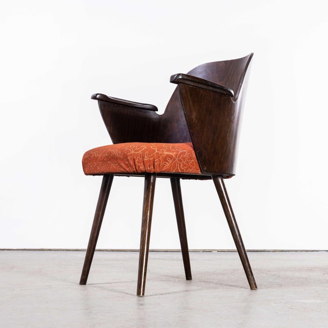 1950s Dark Walnut Model 515 Side Chair by Oswald Haerdt, 1950s For Sale - Image 5 of 9