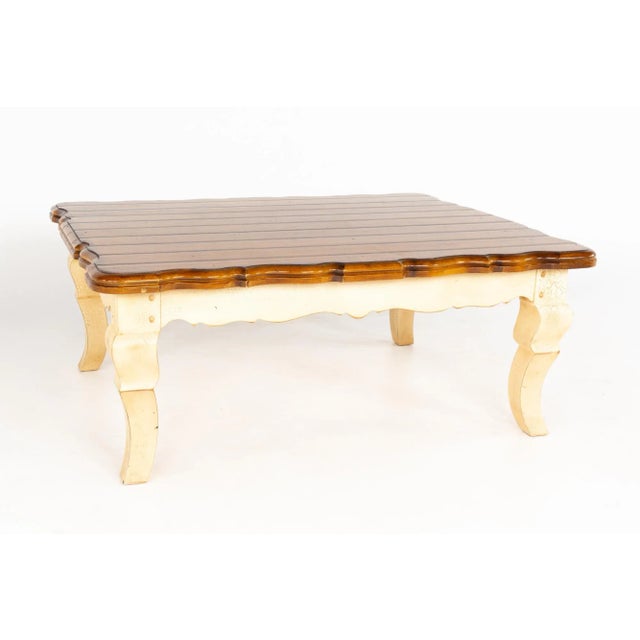 Century Furniture Contemporary Rustic Cream Coffee Table For Sale - Image 9 of 9