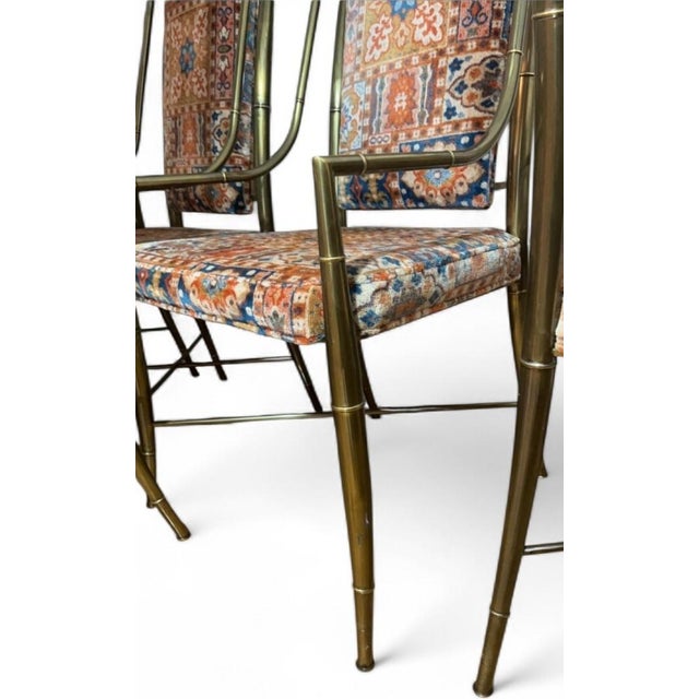 Set of 8 Imperial Brass Dining Chairs Attributed to Weiman / Warren Lloyd for Mastercraft For Sale - Image 9 of 18