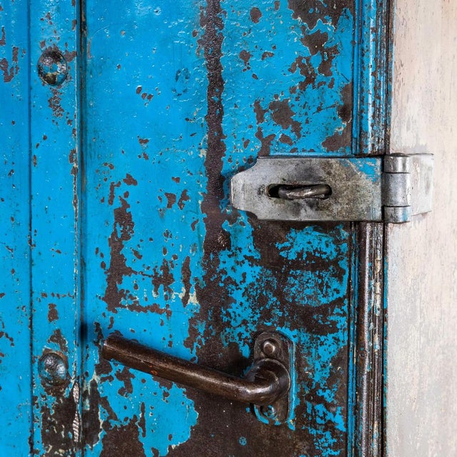 Metal English Industrial Strong Locker, 1920s For Sale - Image 7 of 15