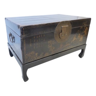 Vintage Chinese Lacquer Box on Stand For Sale