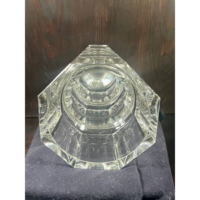 1980s Vintage 1980s Česká Post-Modern 4-Tier Octagonal Cut Crystal Skyscraper Vase For Sale - Image 5 of 8
