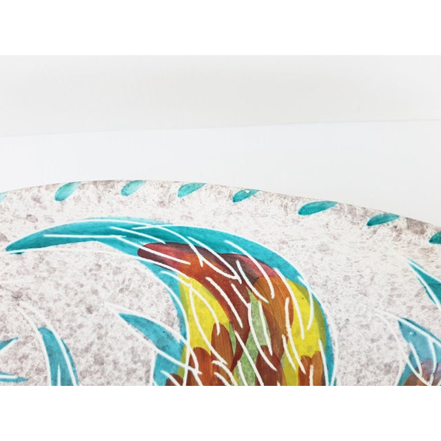 Vintage French Tripod Fruit Bowl in Ceramic by A. Borty for Vallauris, 1950 For Sale - Image 6 of 8