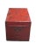 Wood Red 31" Inch Long Antique Red Leather Accent Trunk Table For Sale - Image 7 of 12