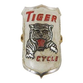 Vintage Tiger Cycle Bicycle Badge Emblem For Sale