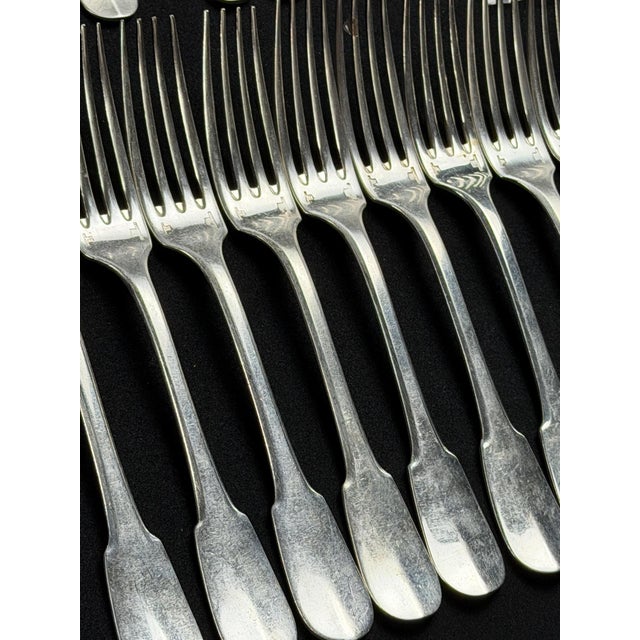 Silver Large Mid-Century Silver-Plated Spatours Flatware Set for 12 from Christofle, France, 1950s, Set of 52 For Sale - Image 8 of 14