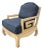 1990s Schnadig Ming Style Chow Leg Lounge Chair W/ Greek Key Arms For Sale
