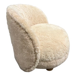 Custom Design Shearling Organic Modern Accent Chair For Sale