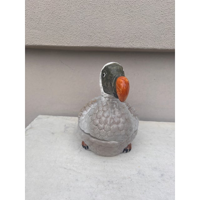 1950s Mid-Century French Majolica Dodo Tureen Michel Caugant For Sale - Image 5 of 7