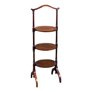 Late 19th Century Victorian English 3-Tier Cake Stand in Mahogany With Satinwood Stringing For Sale