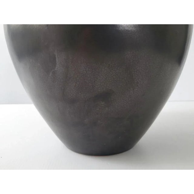 Large Mid-Century Vase in Black Ceramic, 1950s For Sale - Image 6 of 12