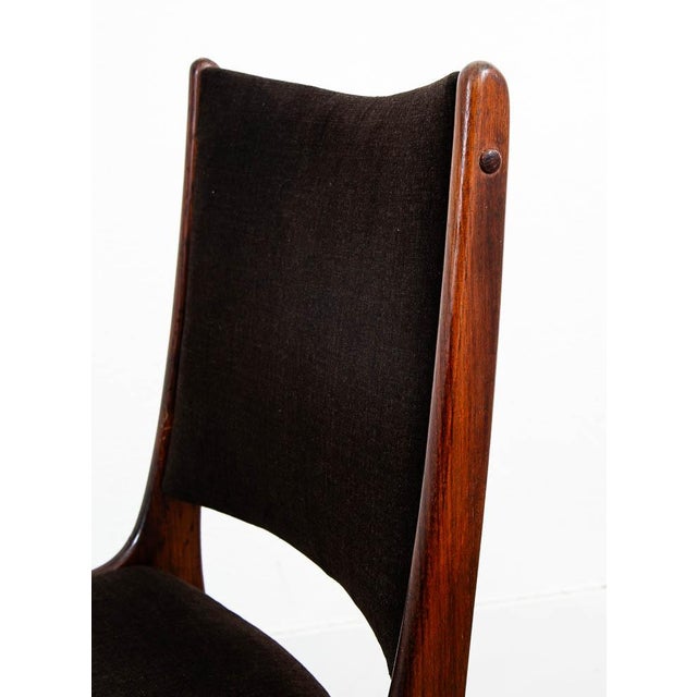 1960s Mid Century Danish Modern Dining Chairs Johannes Andersen Set 5 Rosewood Brown For Sale - Image 10 of 10