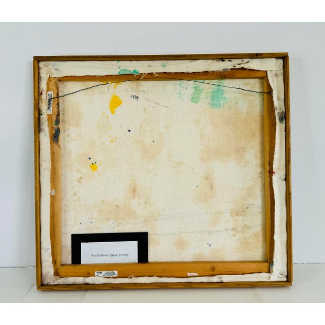 Plastic 1999 Abstract Acrylic Painting “You’ll Never Know” For Sale - Image 7 of 9
