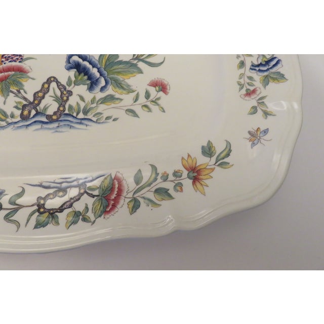 Ceramic Sarreguemines France Majolica Rouen Faiencea Large 16" Rectangle Platter Vintage For Sale - Image 7 of 16