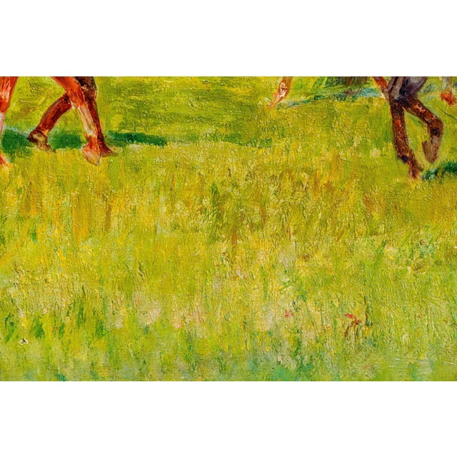 Captivating Colorful Antique French Horse Racing Oil Painting Equestrian Sporting Art For Sale - Image 12 of 18