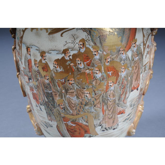 Late 19th Century Antique Meiji Japanese Satsuma Vase, 1890 For Sale - Image 5 of 18