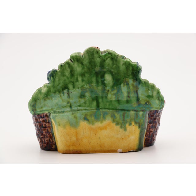 Rustic European 19th Century, Antique Portuguese Palissy Ware Inkwell, Earthenware, Manuel Mafra For Sale - Image 3 of 12