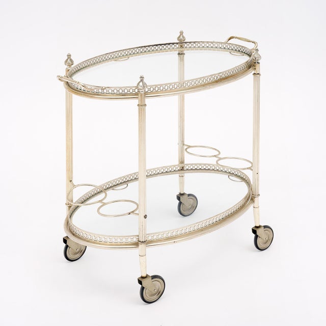 Art Deco Period Silver Bar Cart For Sale - Image 4 of 9