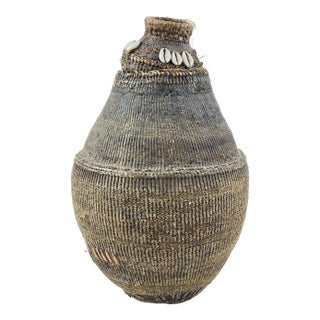 Early 20th Century Basket Container with Lid Ethiopia MATTER COLLECTION For Sale
