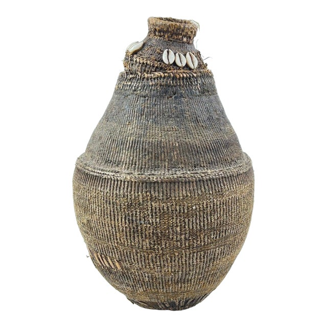 Early 20th Century Basket Container with Lid Ethiopia MATTER COLLECTION For Sale