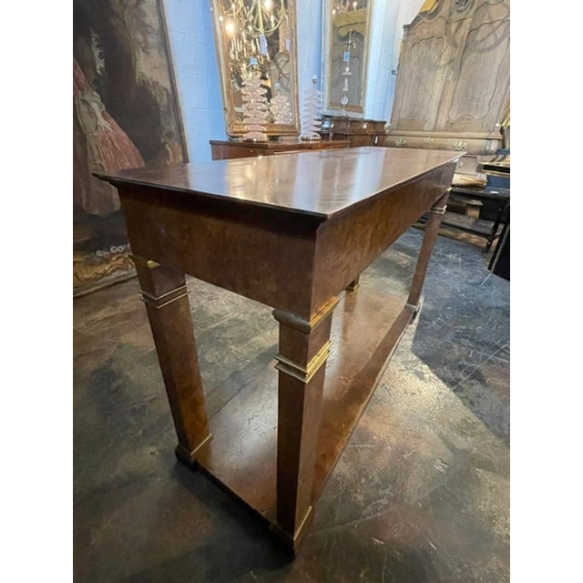Vintage Baker Empire Style Burl-Wood Console For Sale In Dallas - Image 6 of 9