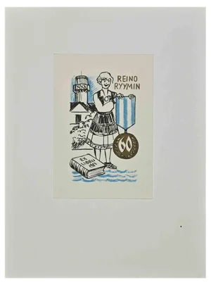 Ex Libris Reino Ryymin, Woodcut, 1983