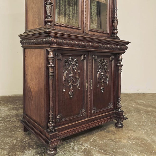 19th Century French Napoleon III Period Neoclassical Mahogany Bookcase ~ Bibliotheque For Sale - Image 9 of 18