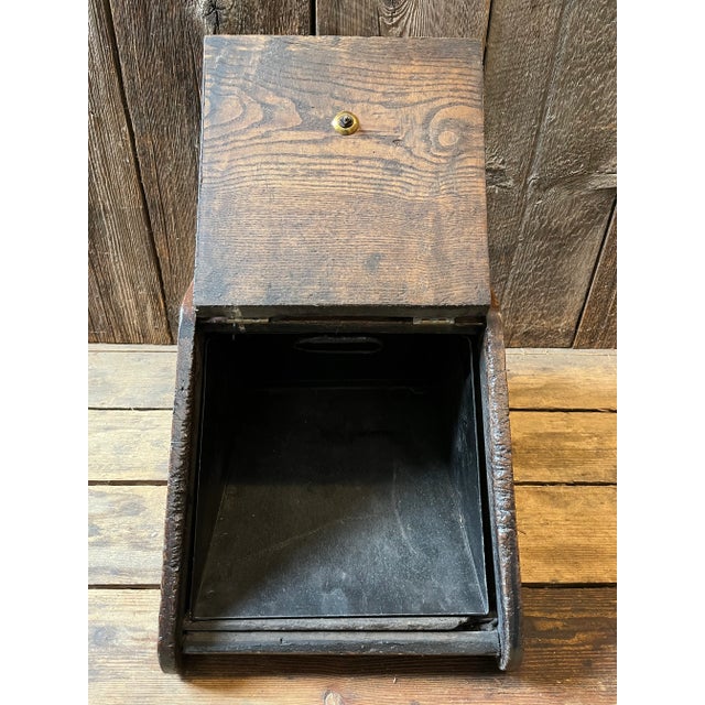 Antique English Oak Coal Bin For Sale In Boston - Image 6 of 10