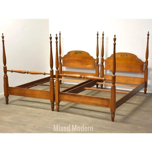 Stenciled Twin Beds by Hitchcock - a Pair For Sale - Image 12 of 13