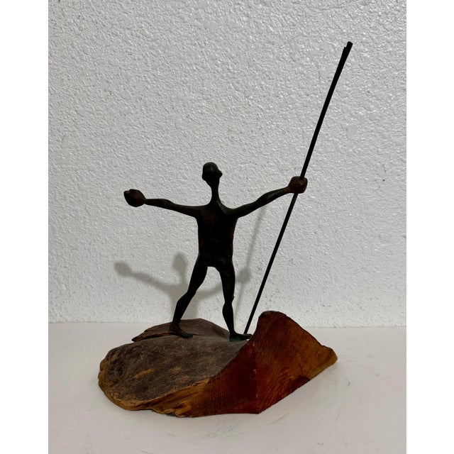 Milton Hebald (American, 1917-2015) Bronze and wood sculpture. (Possibly the Old Man and The Sea) It does not appear...