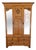 Antique Armoire / Wardrobe English Oak With Beveled Mirror Doors For Sale