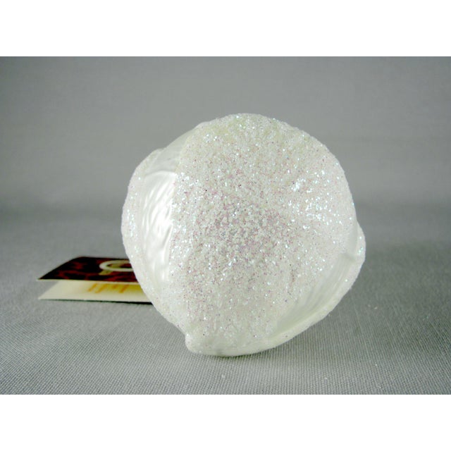 Metal Neiman Marcus Blown Glass Snow Owl Christmas Ornament For Sale - Image 7 of 9