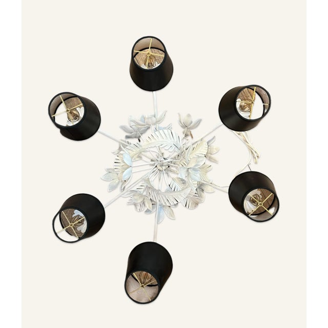 Italian Mid-Century Hollywood Regency Six Arm Chandelier For Sale - Image 4 of 6