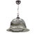Italian Bell-Shaped Iced Murano Glass and Chrome Pendant Lamp For Sale