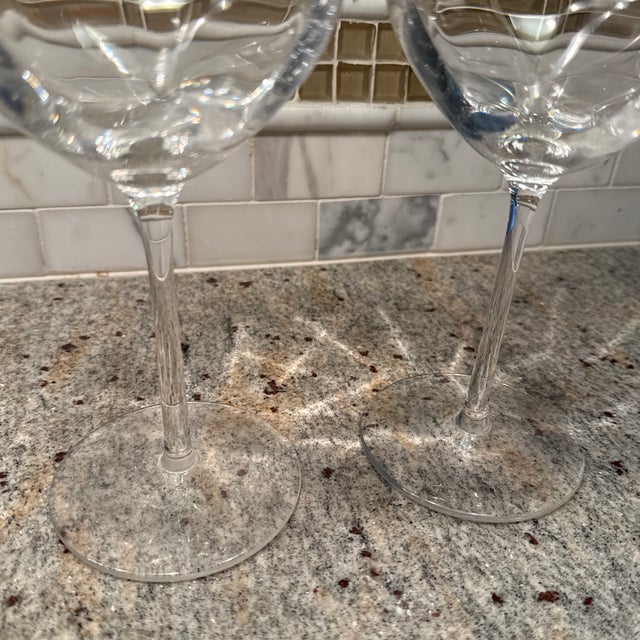 Contemporary Saint-Louis Twist 1586 Mature Wine Crystal Glasses Set of 2 France For Sale - Image 3 of 7