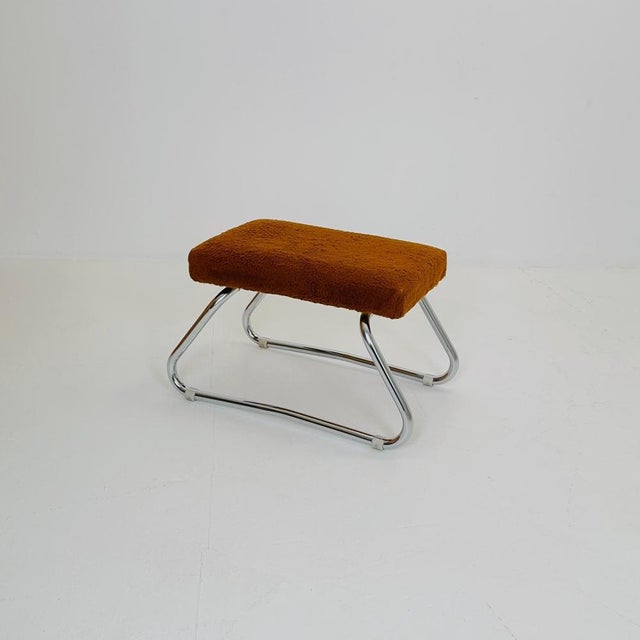 Mid-Century Modern Bauhaus Stool with Chrome Accents and Hidden Steps, 1960s For Sale - Image 6 of 11