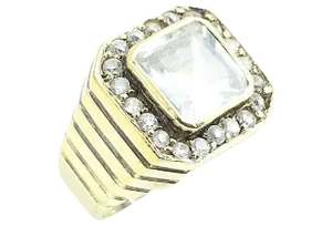 Gilt Sterling & Crystal Cocktail Ring