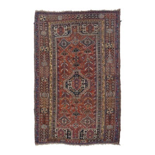 Antique Persian Qashqai Rug 4'9'' X 7'5'' For Sale