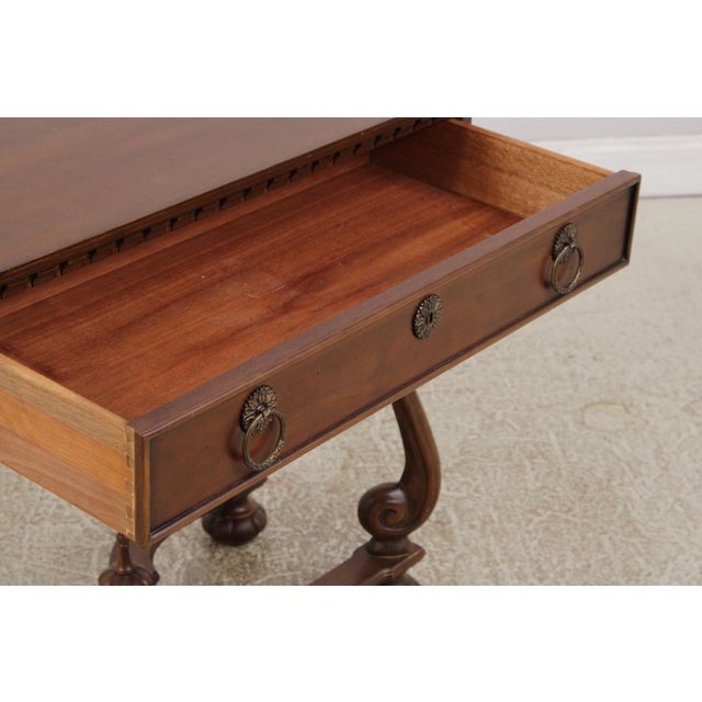 1980s Hickory Chair Continental Mahogany Console Library Table For Sale - Image 5 of 16