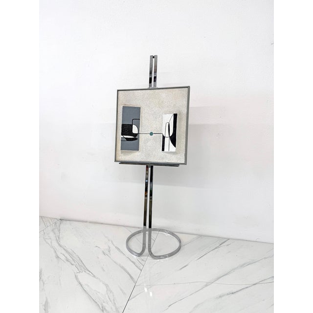 Stunning Chrome Easel by Elaine Cohen for Design Institute of America, 1970's For Sale - Image 9 of 9