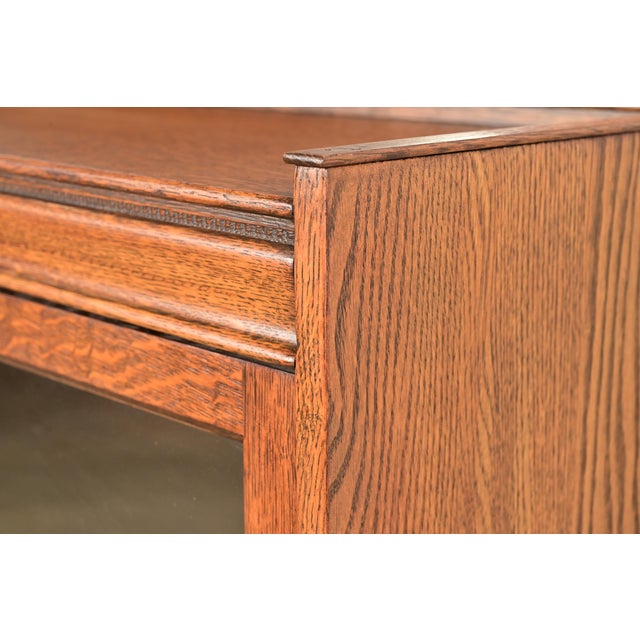 Antique Victorian Carved Oak Two-Door Bookcase, Circa 1890s For Sale - Image 9 of 15