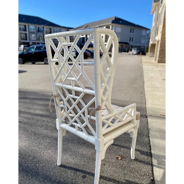 Guildmaster Faux Bamboo White Wingback Chair Chairish