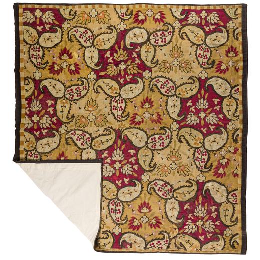 An antique French Aubusson square carpet dating to the early 19th century, this 8x8 piece exemplifies the refined artistry...