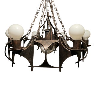 Mid 20th Century Moe Bridges-Style Brutalist Chandelier For Sale