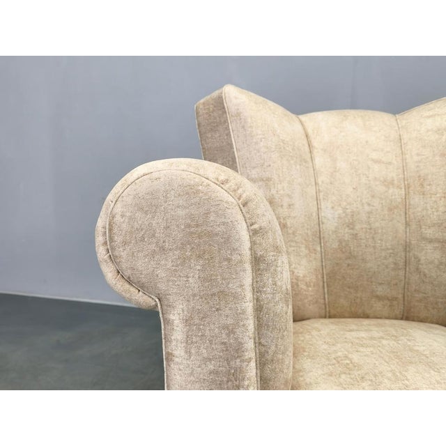 Textile Mid-Century Italian Velvet Lounge Armchair, 1950s For Sale - Image 7 of 10