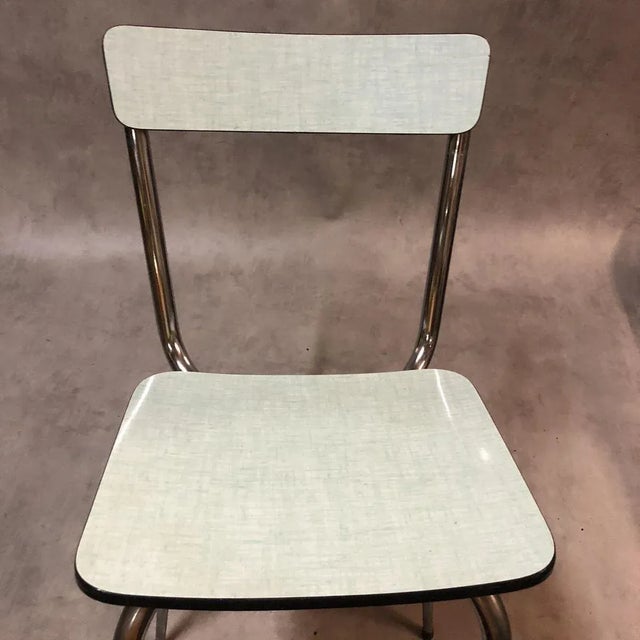 Pale Green Formica Side Chairs, 1950s, Set of 4 For Sale - Image 7 of 14
