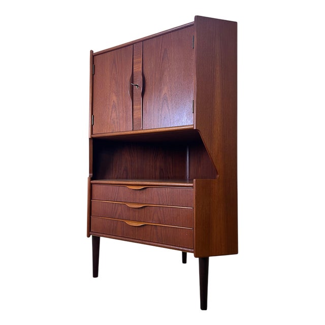 Danish Teak Corner Cabinet with Minibar For Sale